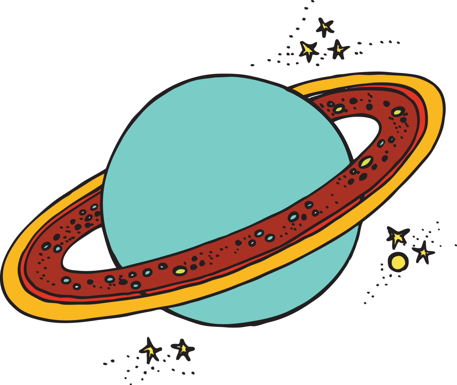 an image of a planet with stars around it