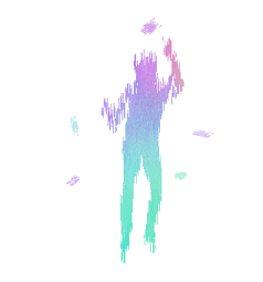 the silhouette of a man with his arms spread out