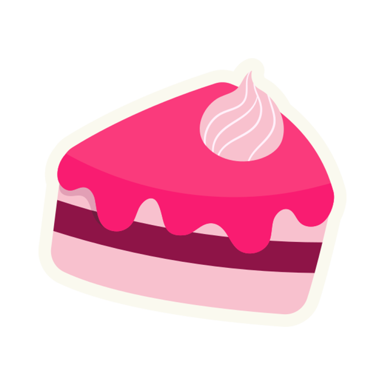 a piece of cake on a white background