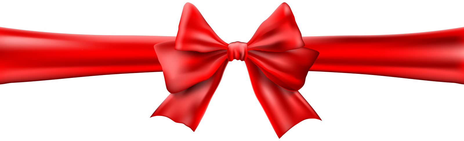 a red bow on a white background