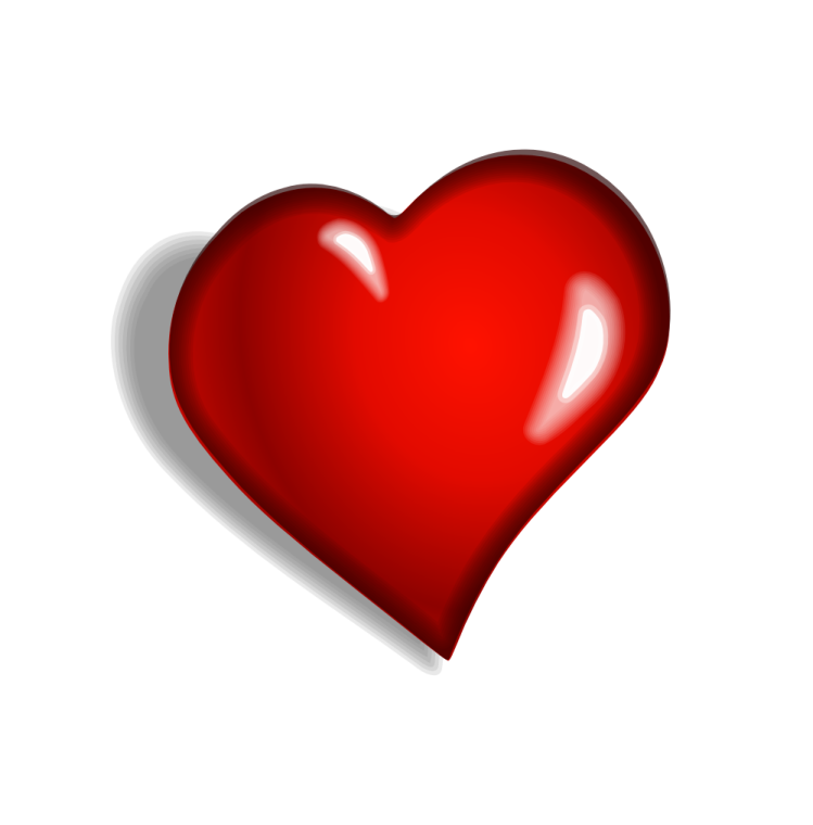 a red heart on a white background