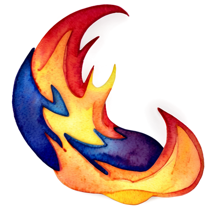 a watercolor drawing of a fire
