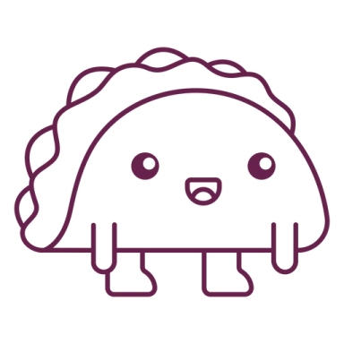 a purple line drawing of a mushroom