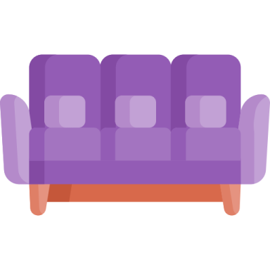 an illustration of a purple couch