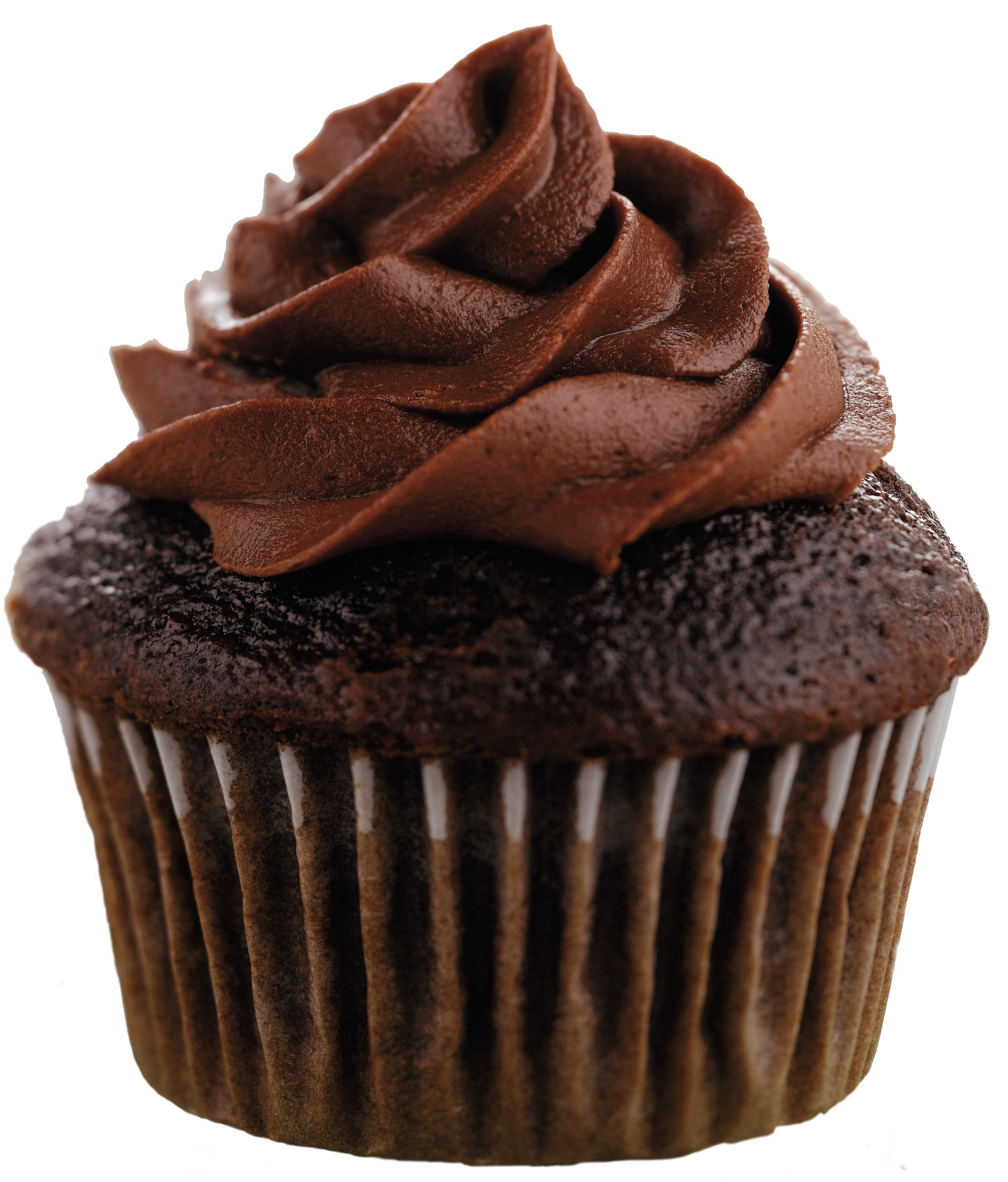 a cupcake with chocolate frosting on top