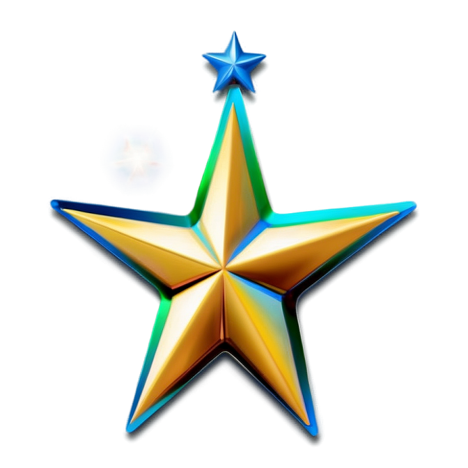 a gold star on a white background