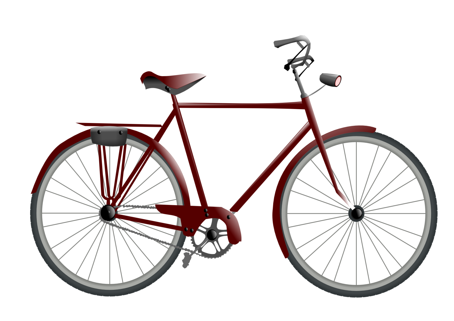 a red bicycle on a white background