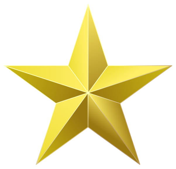 a gold star on a white background