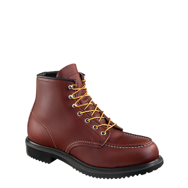 a pair of red boots with yellow laces