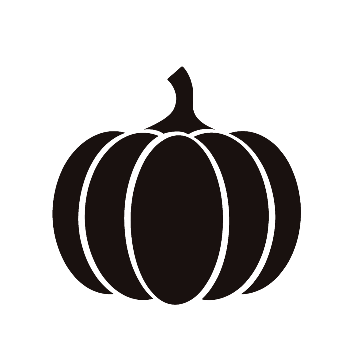 a black and white silhouette of a pumpkin