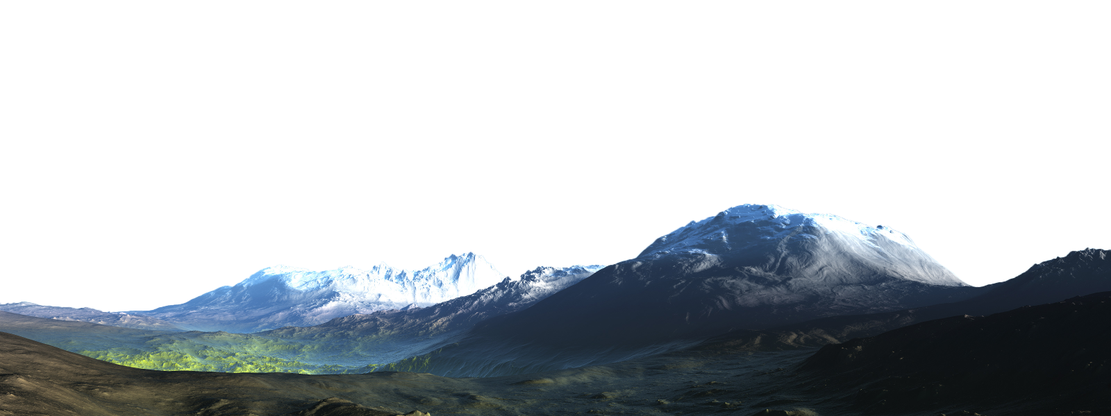 a view of a mountain range in the distance