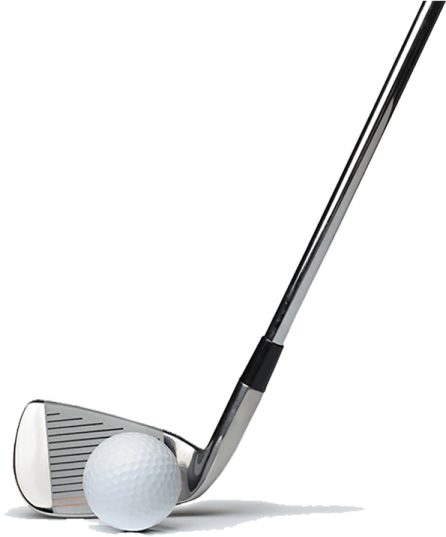 a golf ball and driver on a white background