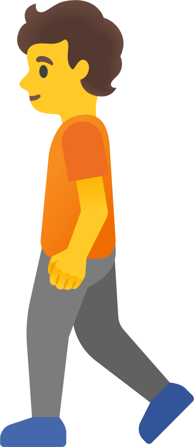 a cartoon character walking