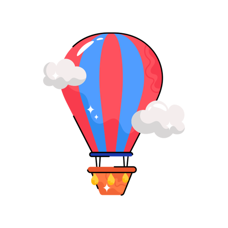 a hot - air balloon flying in the sky