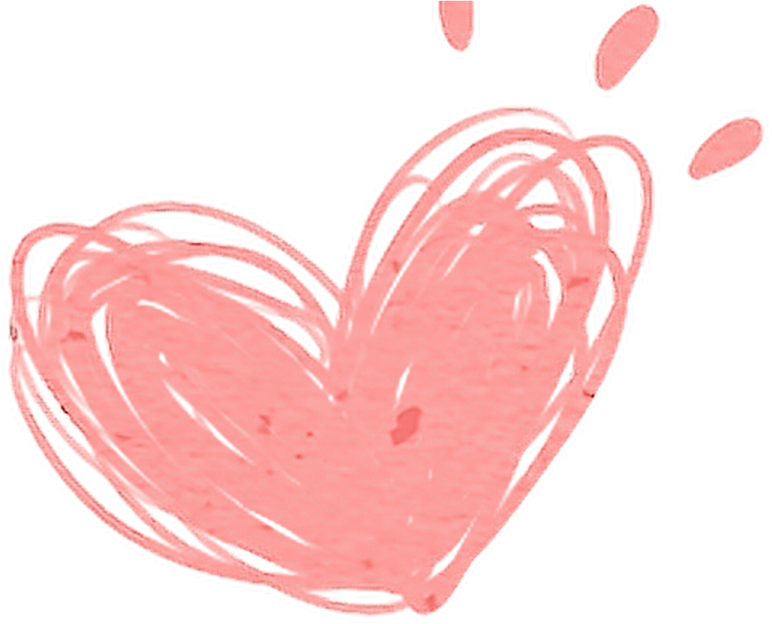 a drawing of a heart on a white background