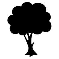a black and white silhouette of a tree
