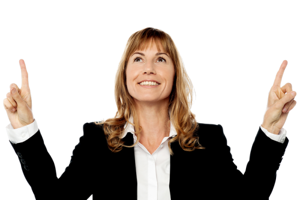 a woman with her hands up in the air