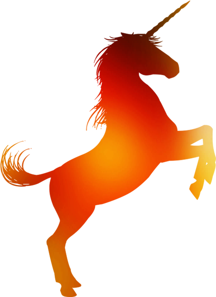 a unicorn silhouetted against a white background