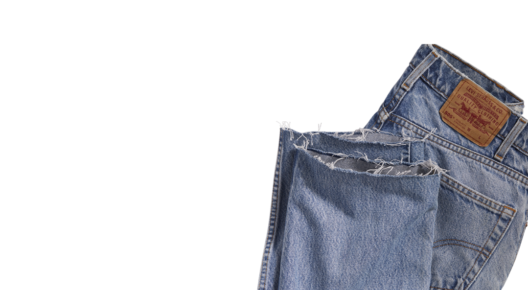 a pair of jeans on a white background