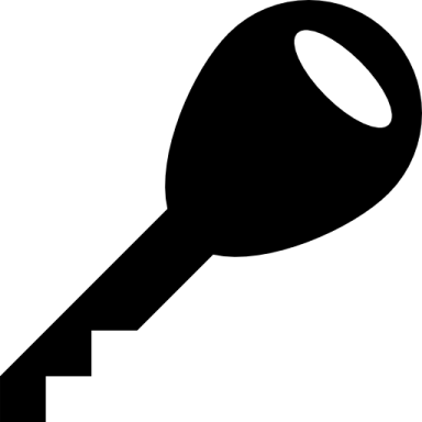 a black and white silhouette of a key