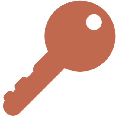a red key with a white background