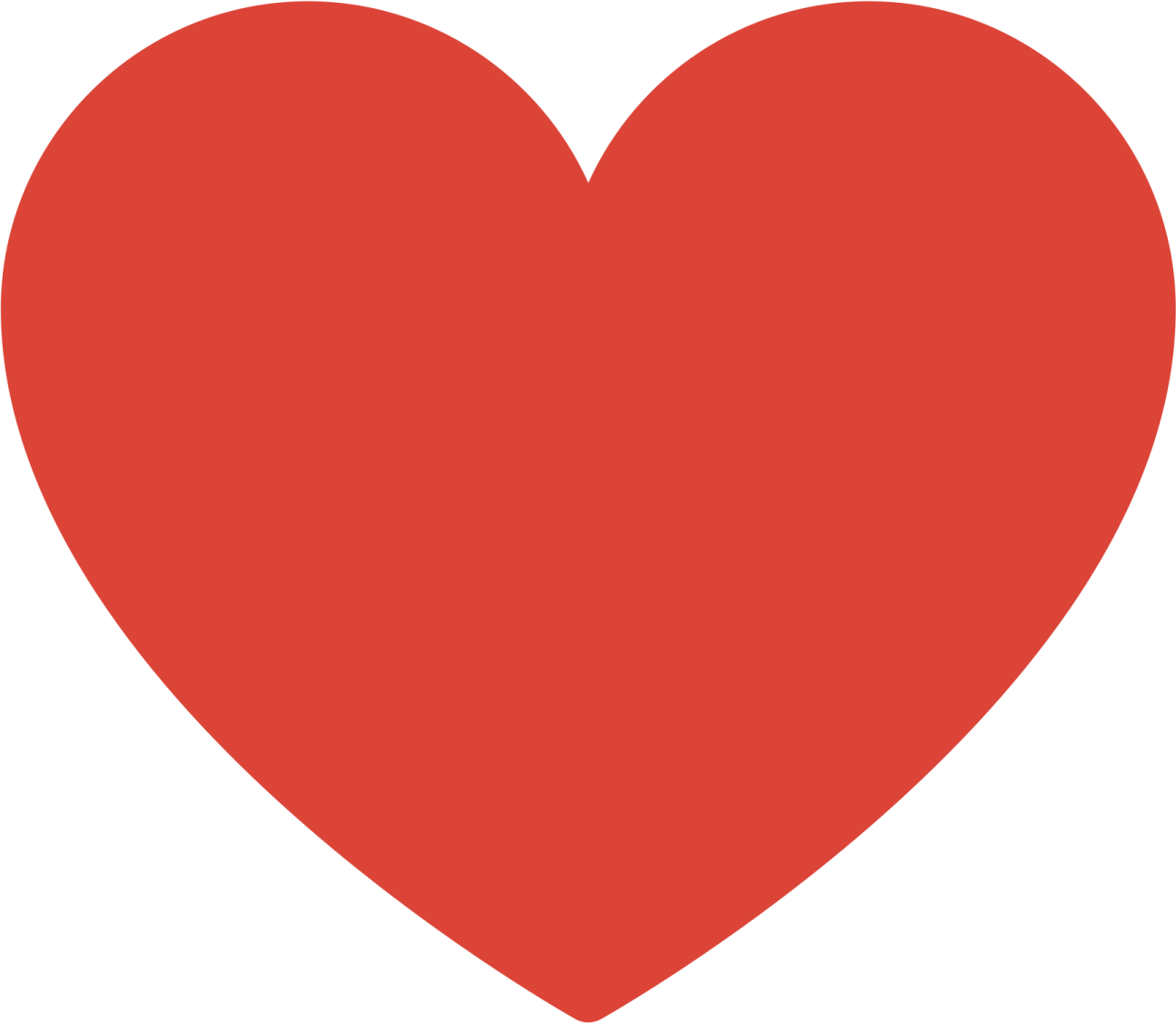 a red heart on a white background