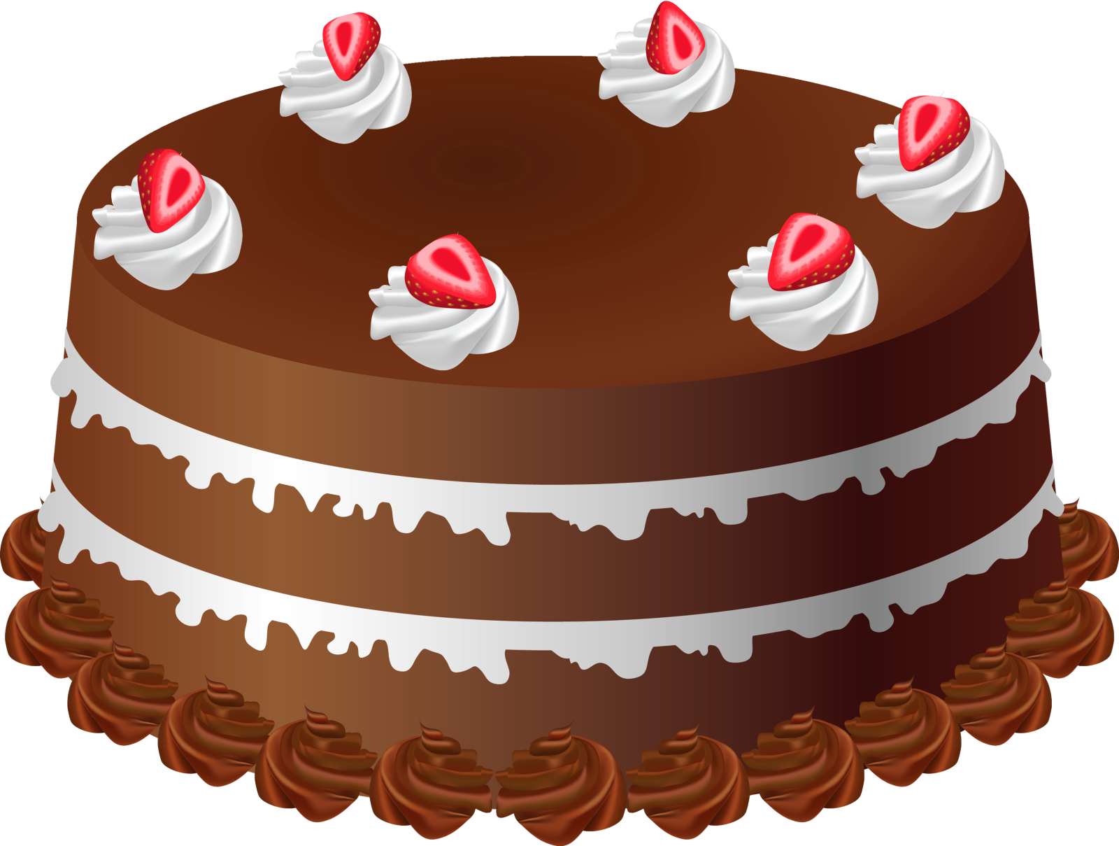 a chocolate cake with strawberries on top