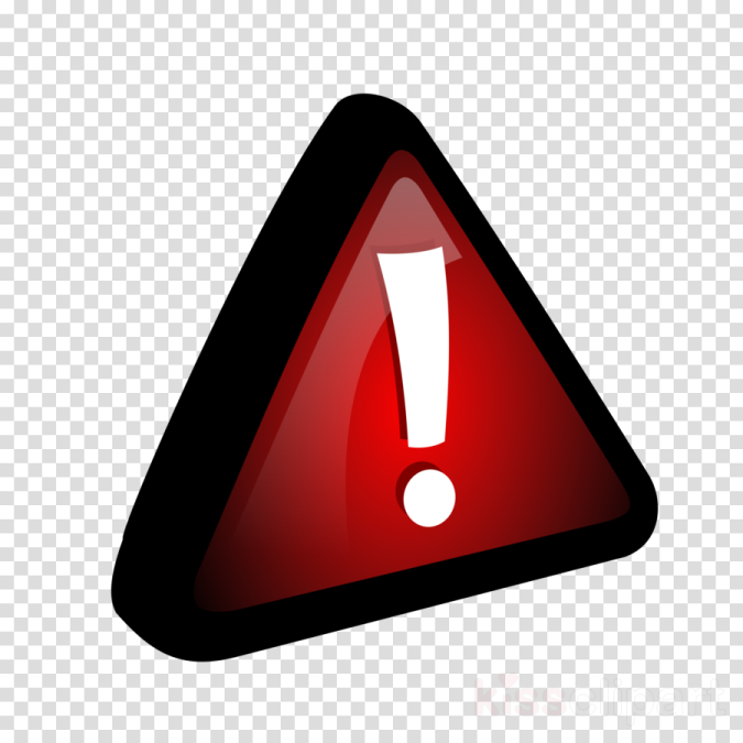 a red and black warning sign on a transparent background