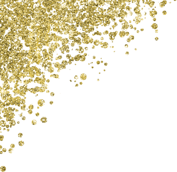 a pile of gold glitter on a white background