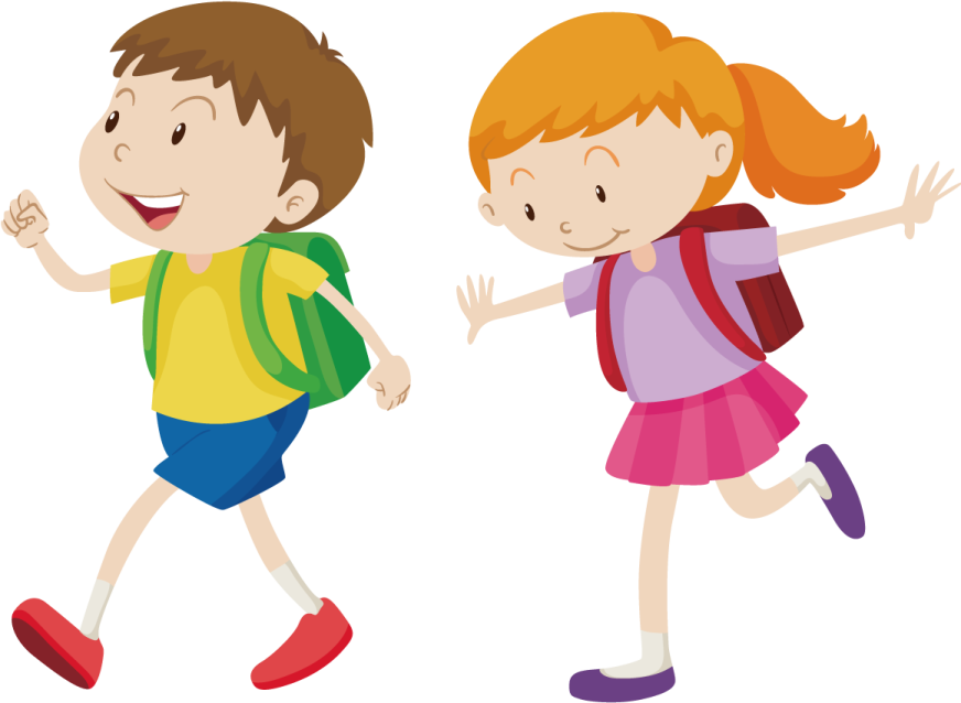 two kids with backpacks