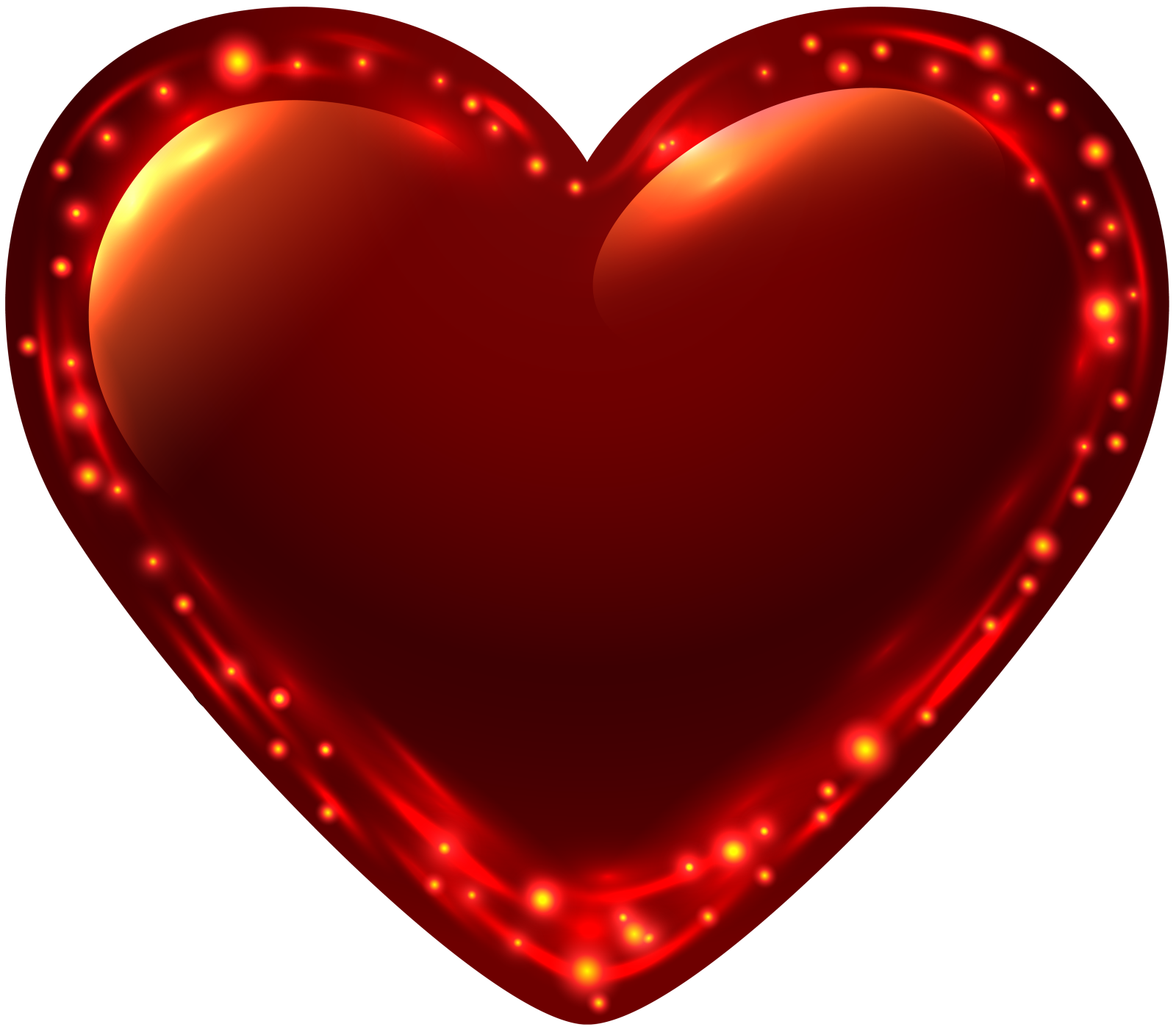 a red heart with lights on it