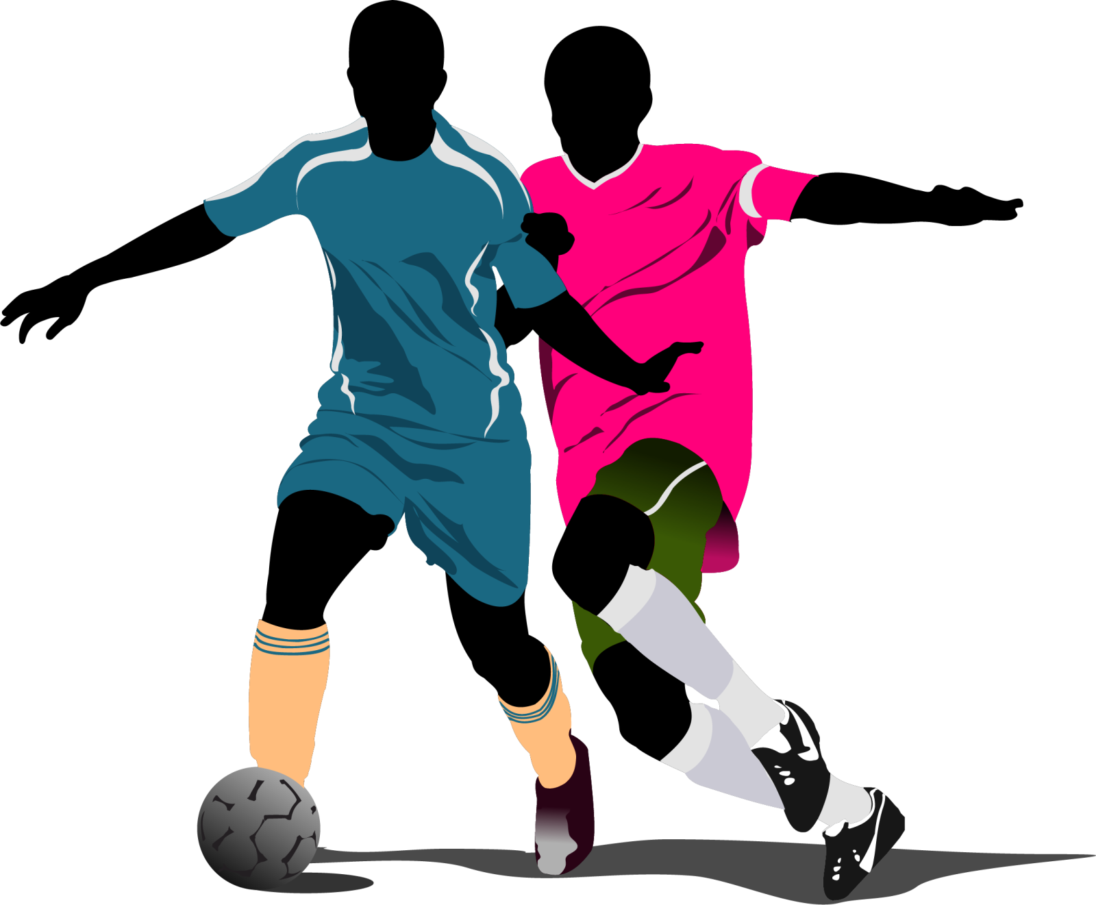 two soccer players vector