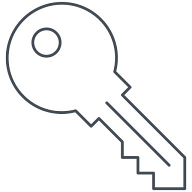a key icon with a white background