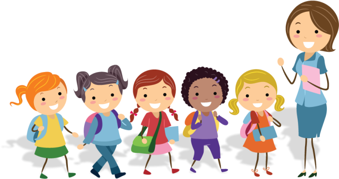 a group of children walking together