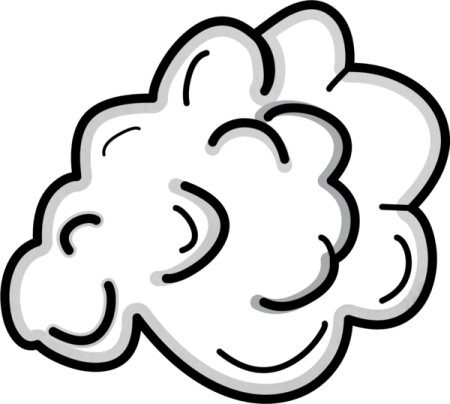 a black and white drawing of a cloud