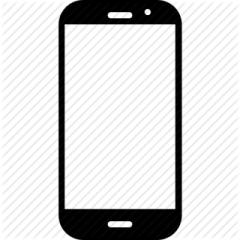 a black and white icon of a phone