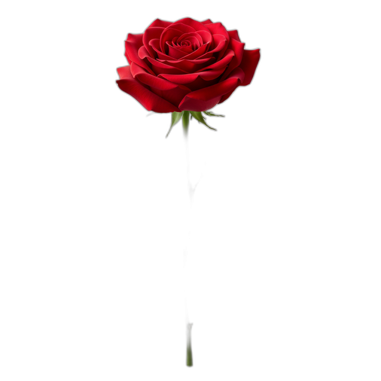 a single red rose on a white background