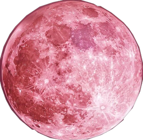 a pink moon lamp on a white background