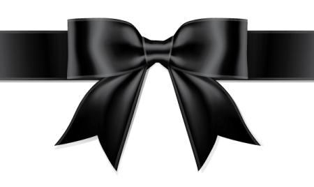 a black bow on a white background