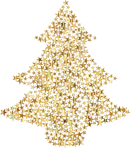 a christmas tree made out of gold stars