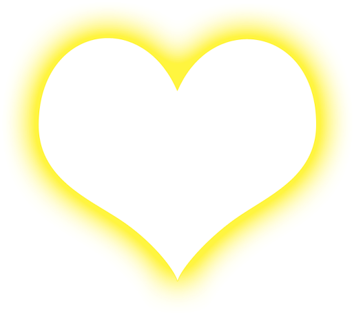 a white heart with a black outline in the middle