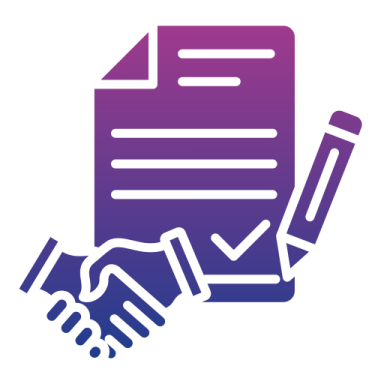 two hands shaking over a document