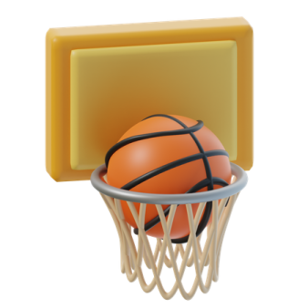 a basketball hoop with a ball in it