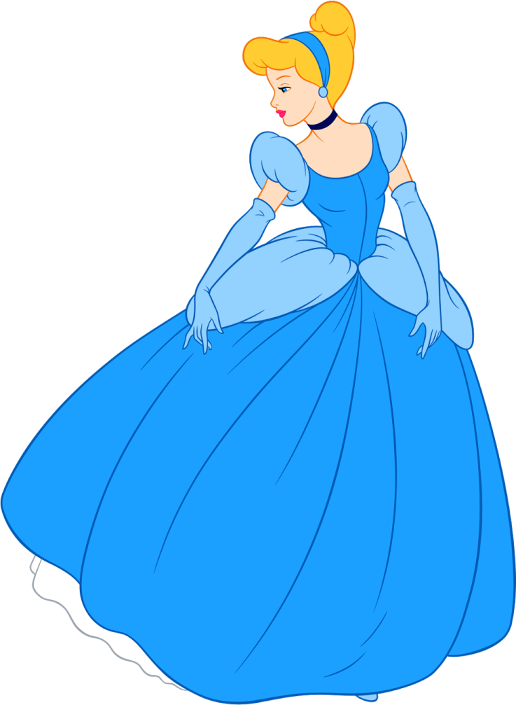 a cinderella princess in blue dress