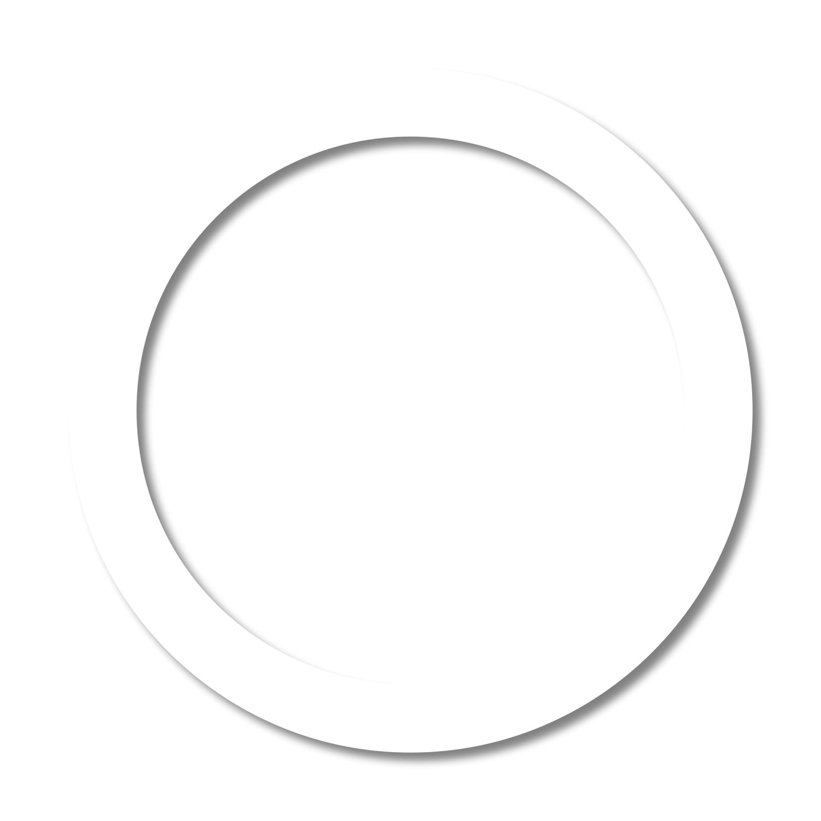 a white circle with a shadow on it