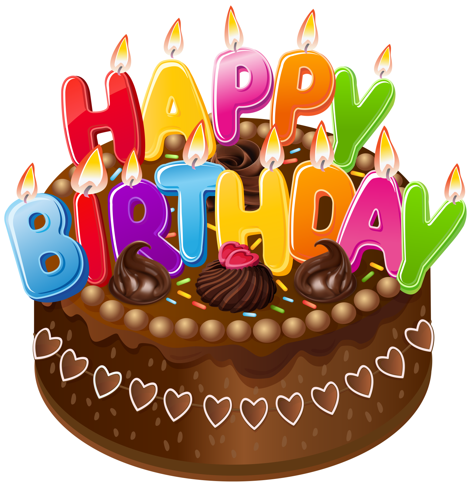 a birthday cake with candles on top of it