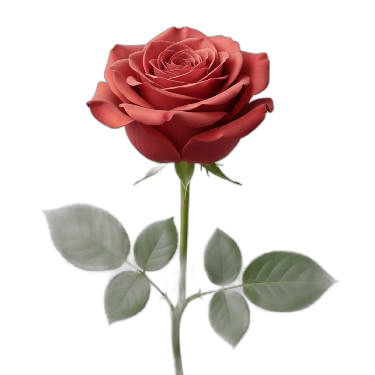 a single red rose on a white background