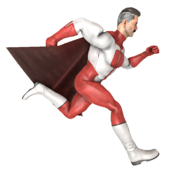 a man in a red and white superhero costume