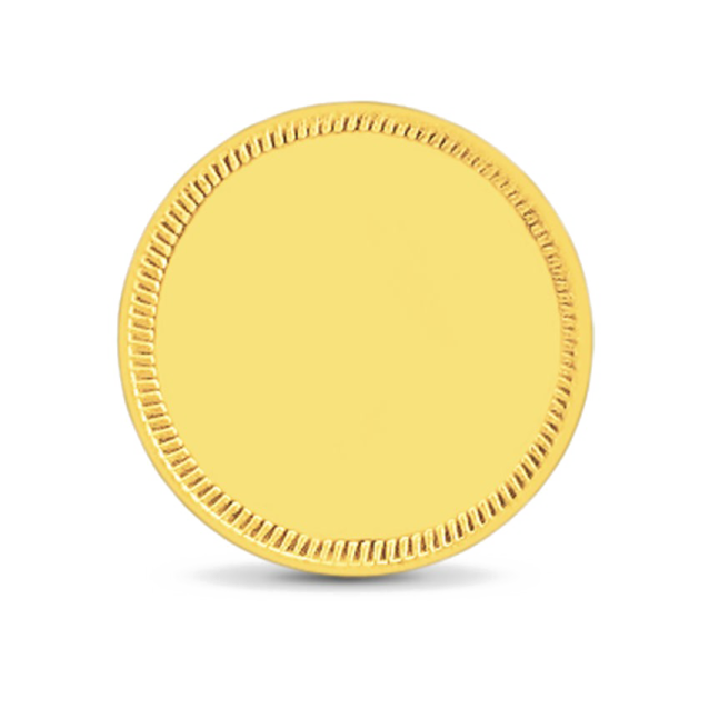 a gold coin on a white background
