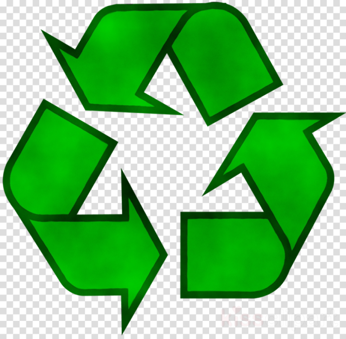 a green recycling symbol on a transparent background